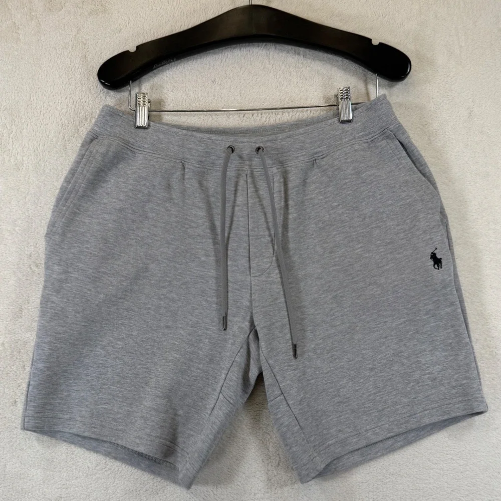 Polo Ralph Lauren Mens Gray Double-Knit Sweat Shorts Size Medium Pony Logo